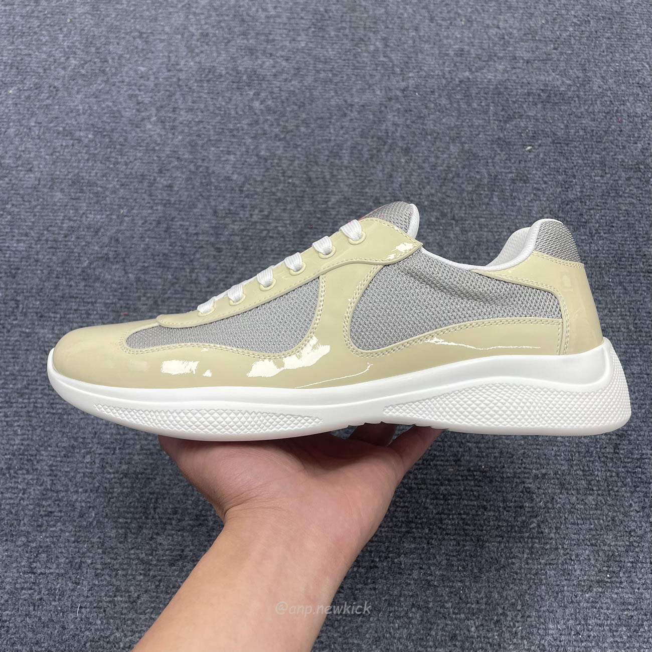 Prada Americas Cup Low Top Beige Sneakers (7) - www.newkick.vip